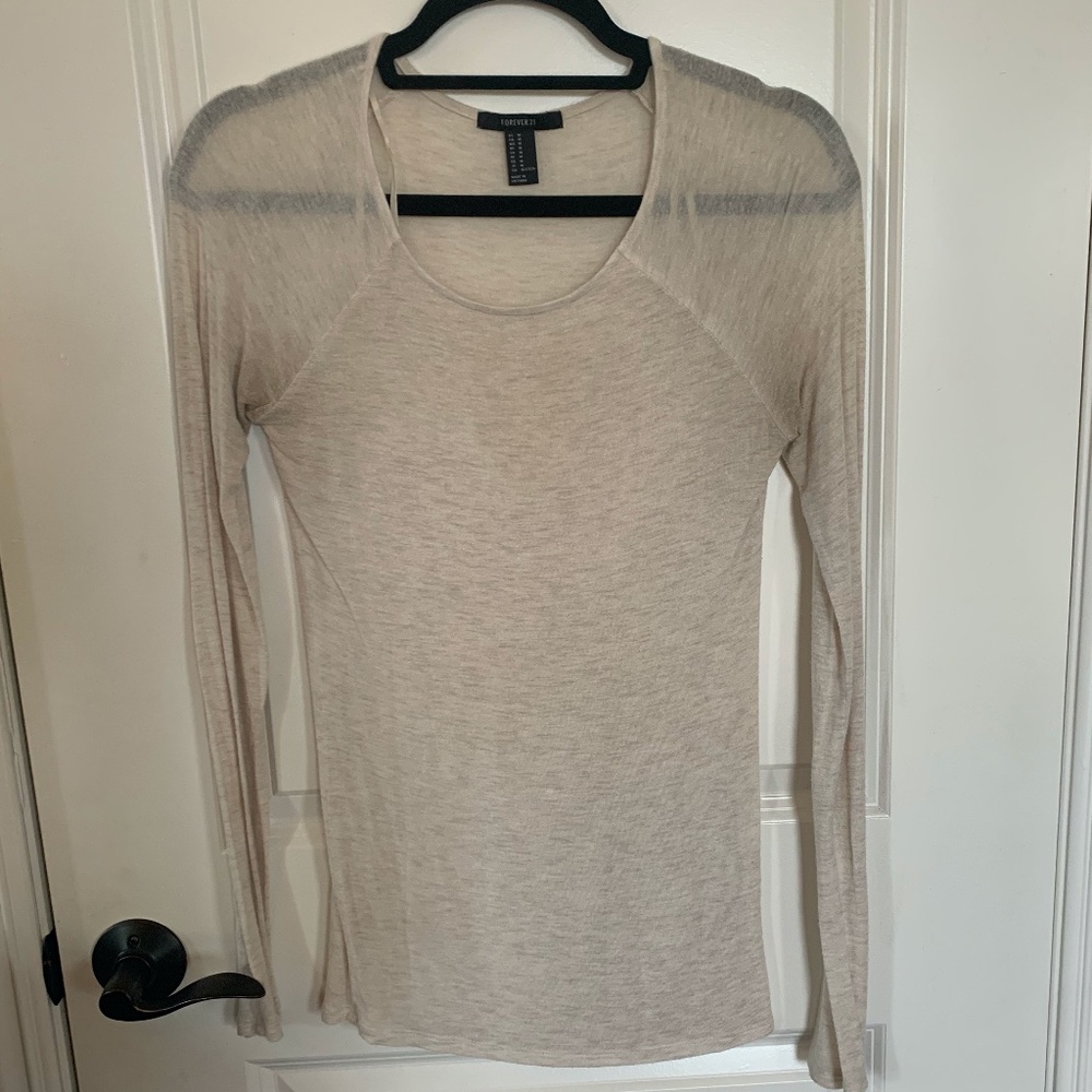 Cream Long Sleeve Tee